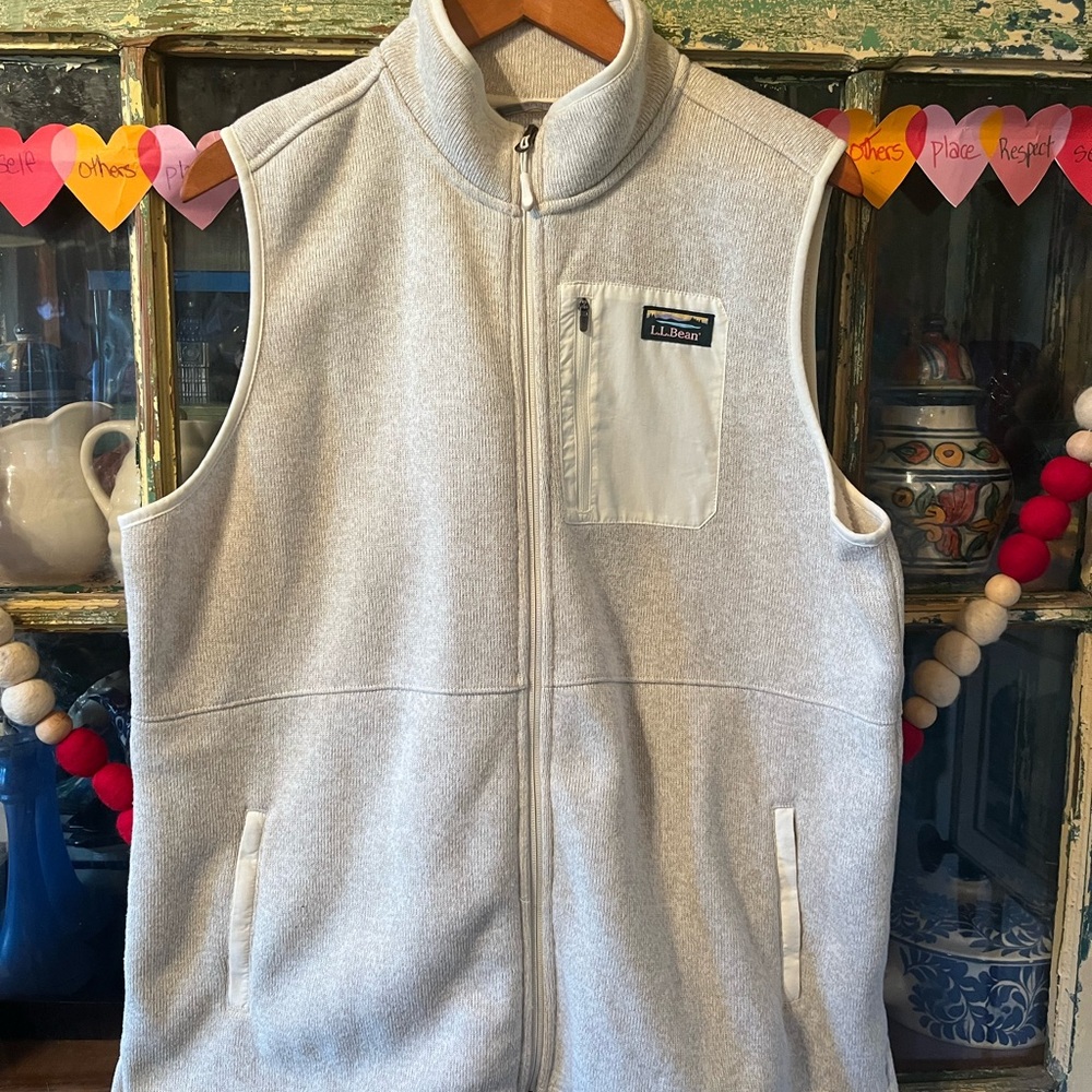 LLBean cream outerwear vest
